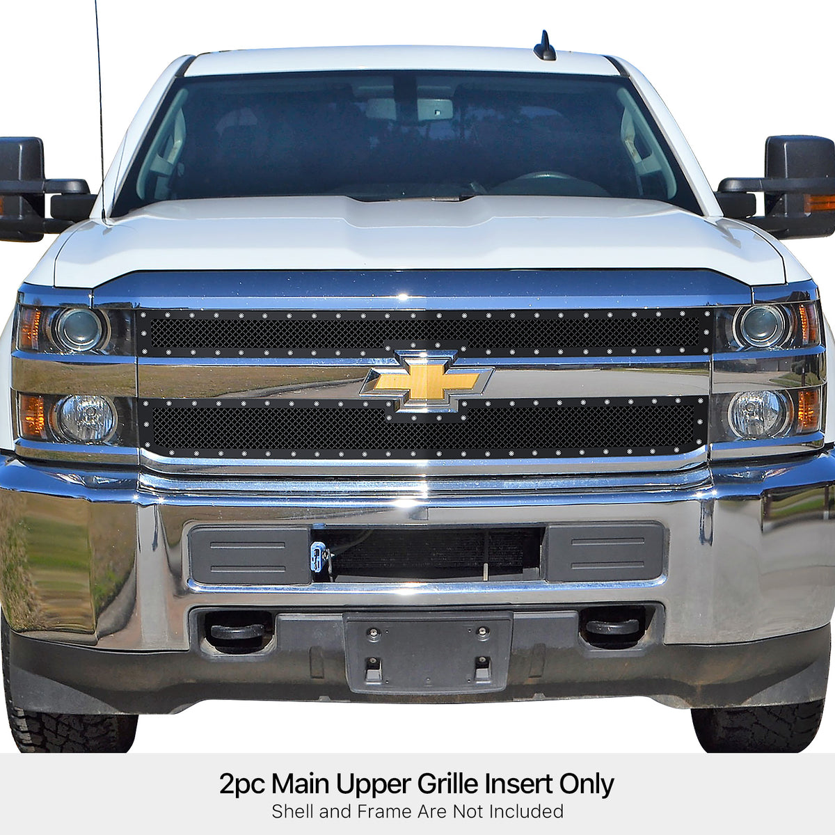 Stainless Steel Main Upper Rivet Grille 2015-2019 Chevy Silverado 2500 HD /2015-2019 Chevy Silverado 3500 HD GR03LEA80H