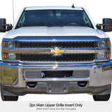 Stainless Steel Main Upper Rivet Grille 2015-2019 Chevy Silverado 2500 HD /2015-2019 Chevy Silverado 3500 HD GR03LEA80H