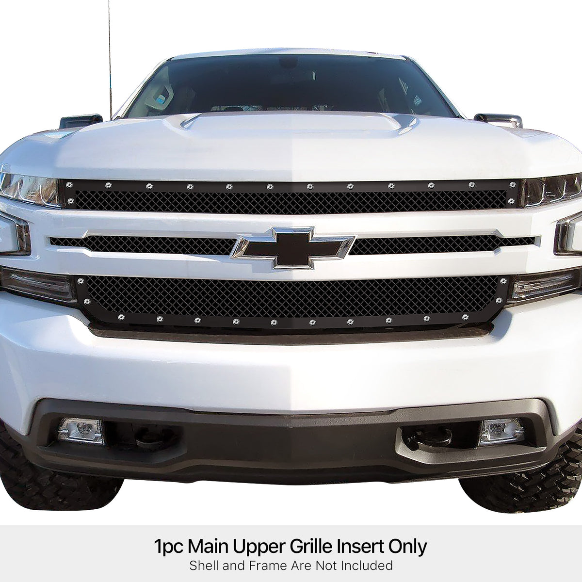 Stainless Steel Main Upper Rivet Grille 2019-2022 Chevy Silverado 1500 Not for Custom Trailboss/Custom/Work Truck GR03LEE55H