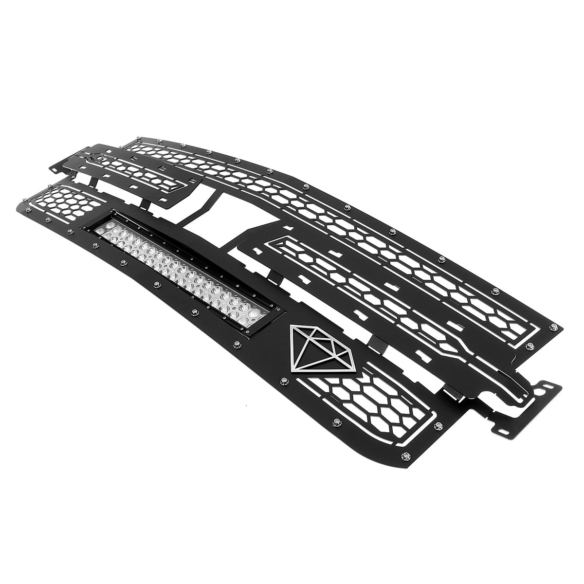 Stainless Steel Main Upper Sheet Grille 2019-2022 Chevy Silverado 1500 Not for Custom Trailboss/Custom/Work Truck GR03LEE55L