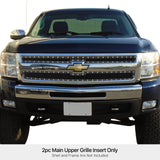 Stainless Steel Main Upper Rivet Grille 2007-2013 Chevy Silverado 1500 (only for Models with logo height exceeding center bar) GR03LEG66H