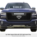 Stainless Steel Main Upper Sheet Grille 2016-2018 Chevy Silverado 1500 /2019 Chevy Silverado 1500 LD GR03LFC75L