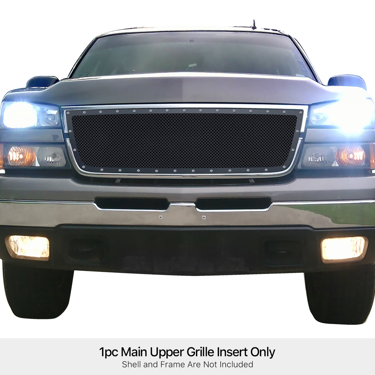 Stainless Steel Main Upper Rivet Grille Chevy Silverado 1500\Chevy Silverado 1500 HD\Chevy Silverado 2500 HD\Chevy Silverado 3500\Chevy Silverado 3500 HD GR03LFE76H