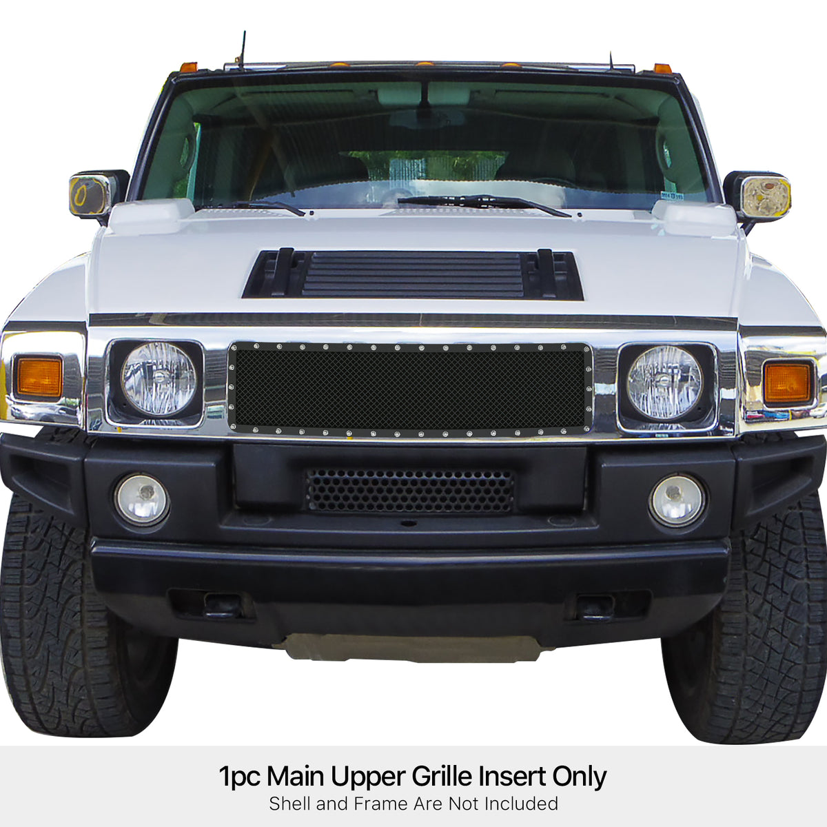 Stainless Steel Main Upper Rivet Grille 2003-2007 Hummer H2 GR03LFE79H