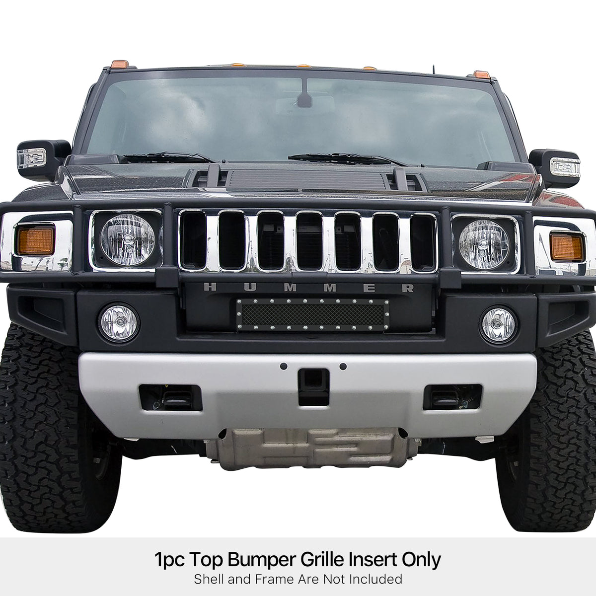 Stainless Steel Lower Bumper Rivet Grille 2003-2007 Hummer H2 GR03LFE80H