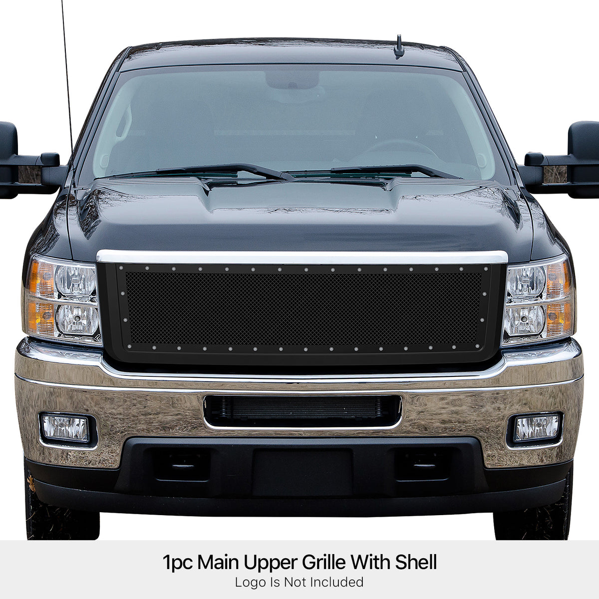PE + Stainless Steel Main Upper Package Grille 2011-2014 Chevy Silverado 2500 HD /2011-2014 Chevy Silverado 3500 HD GR03PFH31H