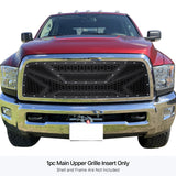 Stainless Steel Main Upper Sheet Grille 2010-2012 Dodge Ram 2500 Only Fit Recessed Center Vertical Bar/2010-2012 Dodge Ram 3500 Only Fit Recessed Center Vertical Bar GR04DEA68M