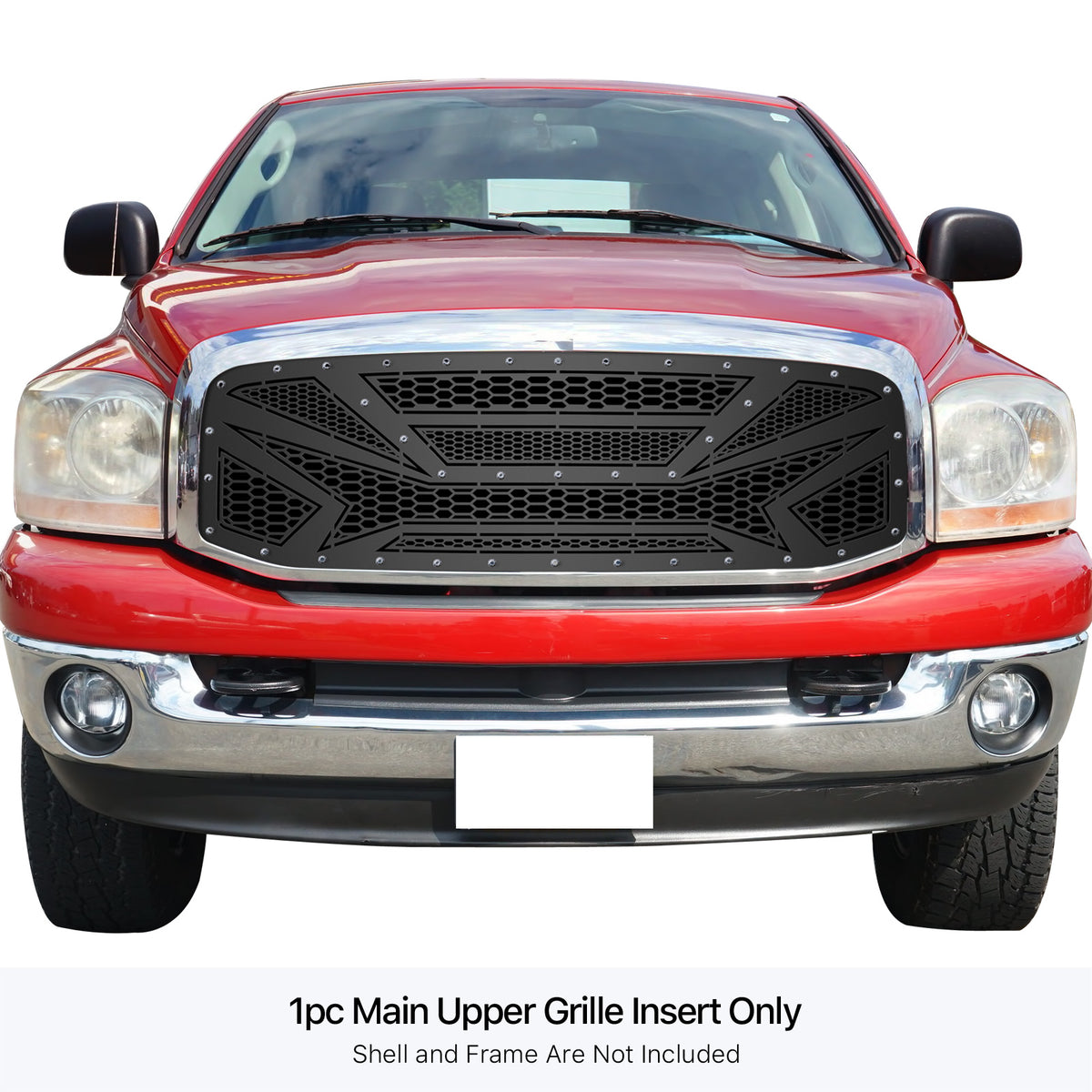 Stainless Steel Main Upper Sheet Grille 2006-2008 Ram 1500 /2006-2009 Dodge Ram 2500 /2006-2009 Dodge Ram 3500 GR04DEC18M