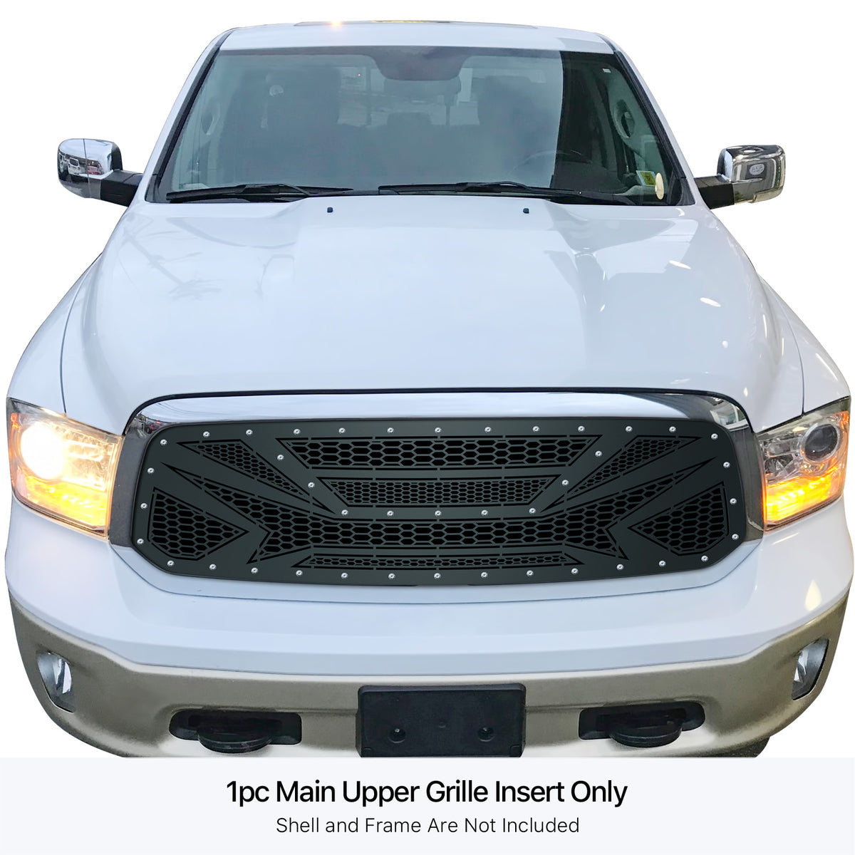 Stainless Steel Main Upper Sheet Grille 2013-2017 Ram 1500 Not For Rebel/2018 Ram 1500 Not For Rebel & Sport & Laramie Longhorn & Laramie Limited/2019-2021 Ram 1500 Classic Only GR04DEI86M