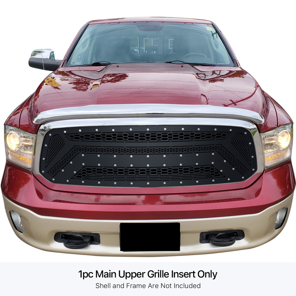 Stainless Steel Main Upper Sheet Grille 2013-2017 Ram 1500 Not For Rebel/2018 Ram 1500 Not For Rebel & Sport & Laramie Longhorn & Laramie Limited/2019-2021 Ram 1500 Classic Only GR04DEI86N