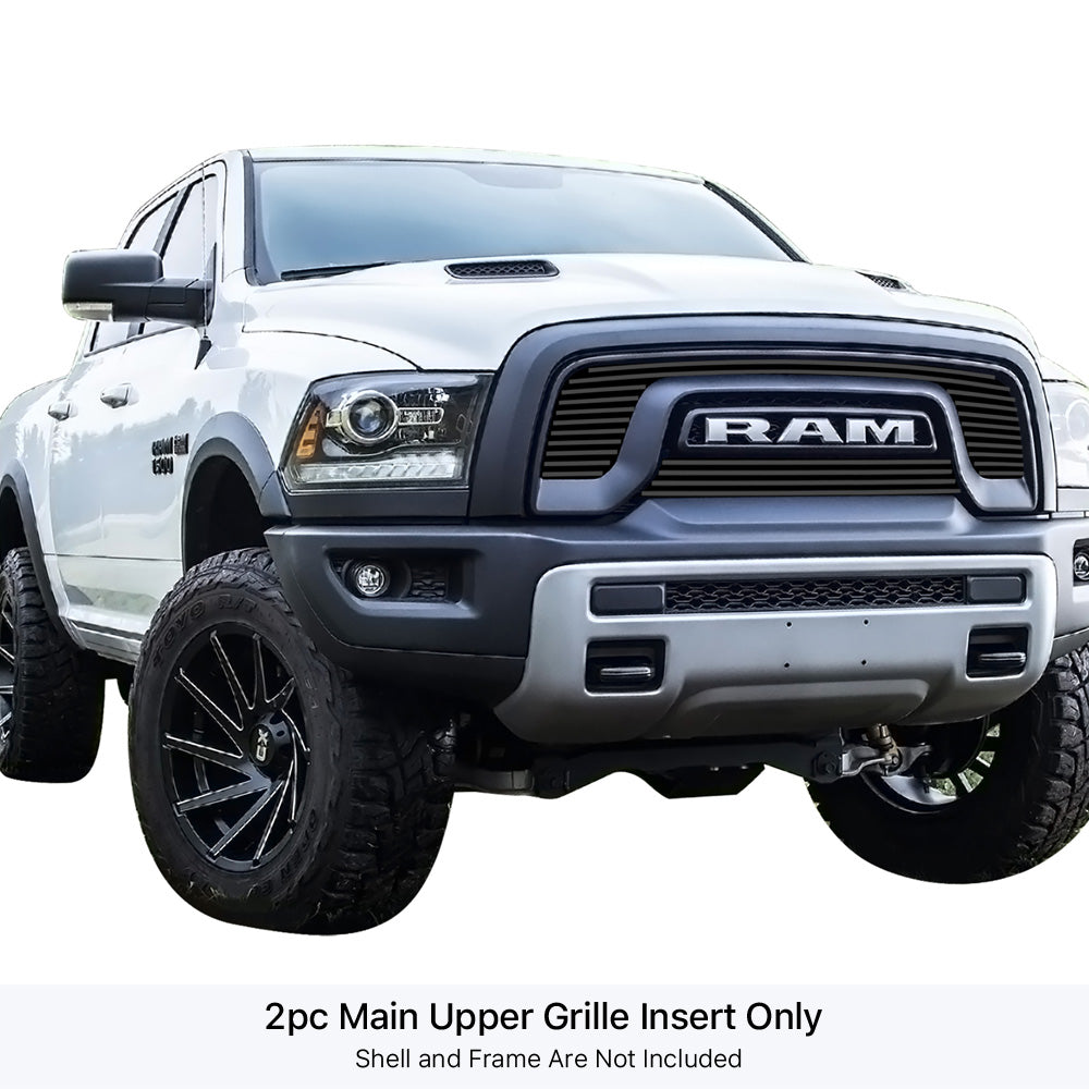 Stainless Steel Main Upper Black Stainless Steel Billet Grille 2015-2018 Ram 1500 Rebel GR04FEB55J