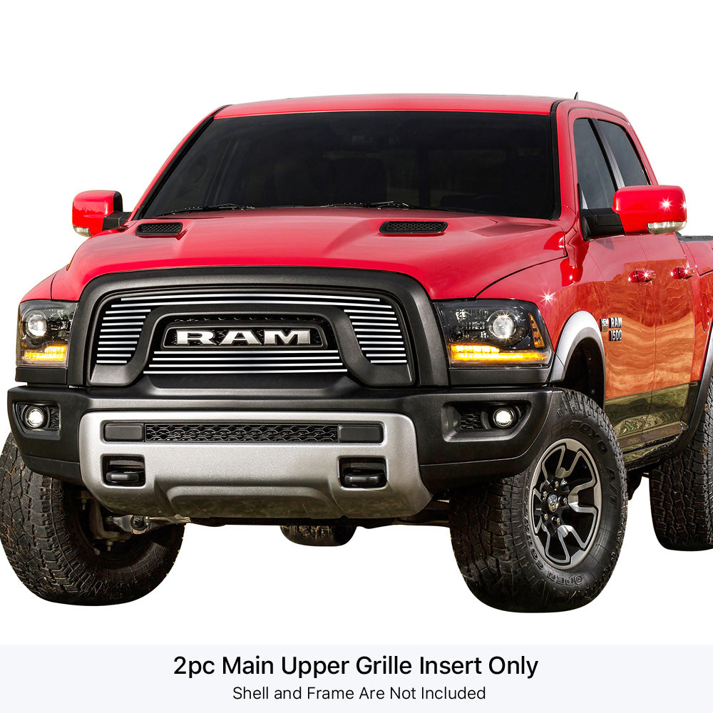 Stainless Steel Main Upper Stainless Steel Billet Grille 2015-2018 Ram 1500 Rebel GR04FEB55S