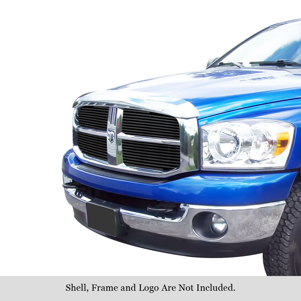 Stainless Steel Main Upper Black Stainless Steel Billet Grille 2006-2008 Ram 1500 /2006-2009 Dodge Ram 2500 /2006-2009 Dodge Ram 3500 GR04FEG19J