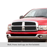 Stainless Steel Main Upper Black Stainless Steel Billet Grille 2002-2005 Dodge Ram GR04FEG20J
