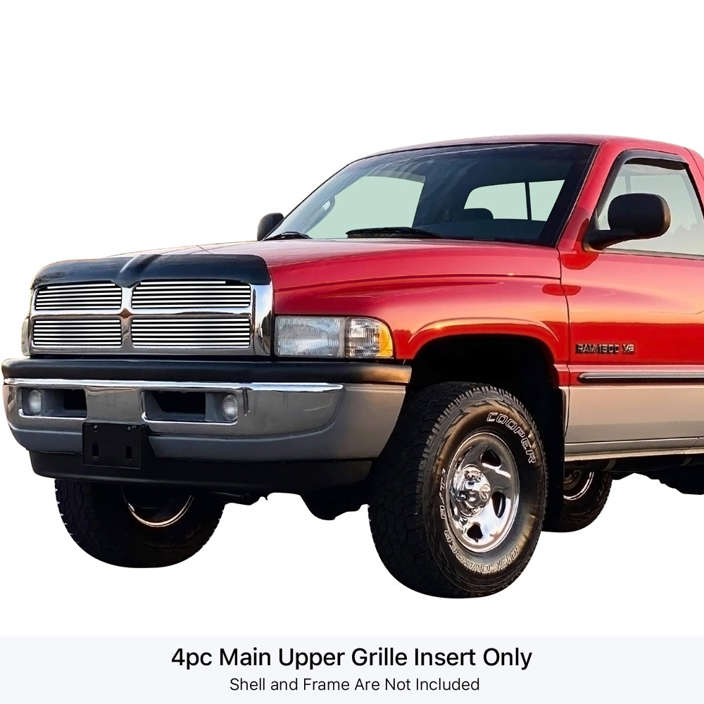 Stainless Steel Main Upper Stainless Steel Billet Grille 1994-2001 Dodge Ram Not For Sport GR04FEG21S