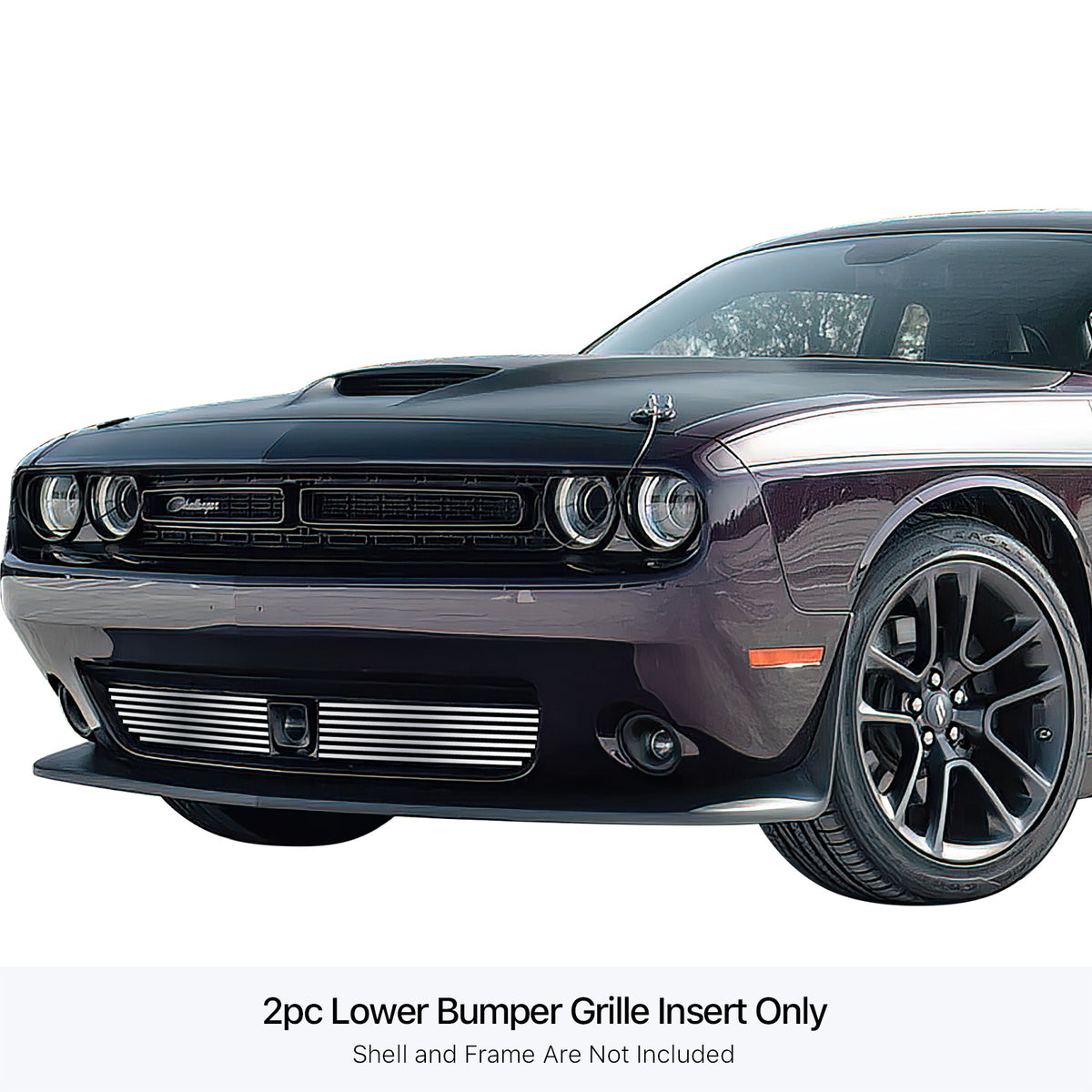 Stainless Steel Lower Bumper Stainless Steel Billet Grille 2015-2023 Dodge Challenger With Adaptive Cruise Control  Not For SRT OR R/T Scat Pack Widebody Models GR04FFC38S