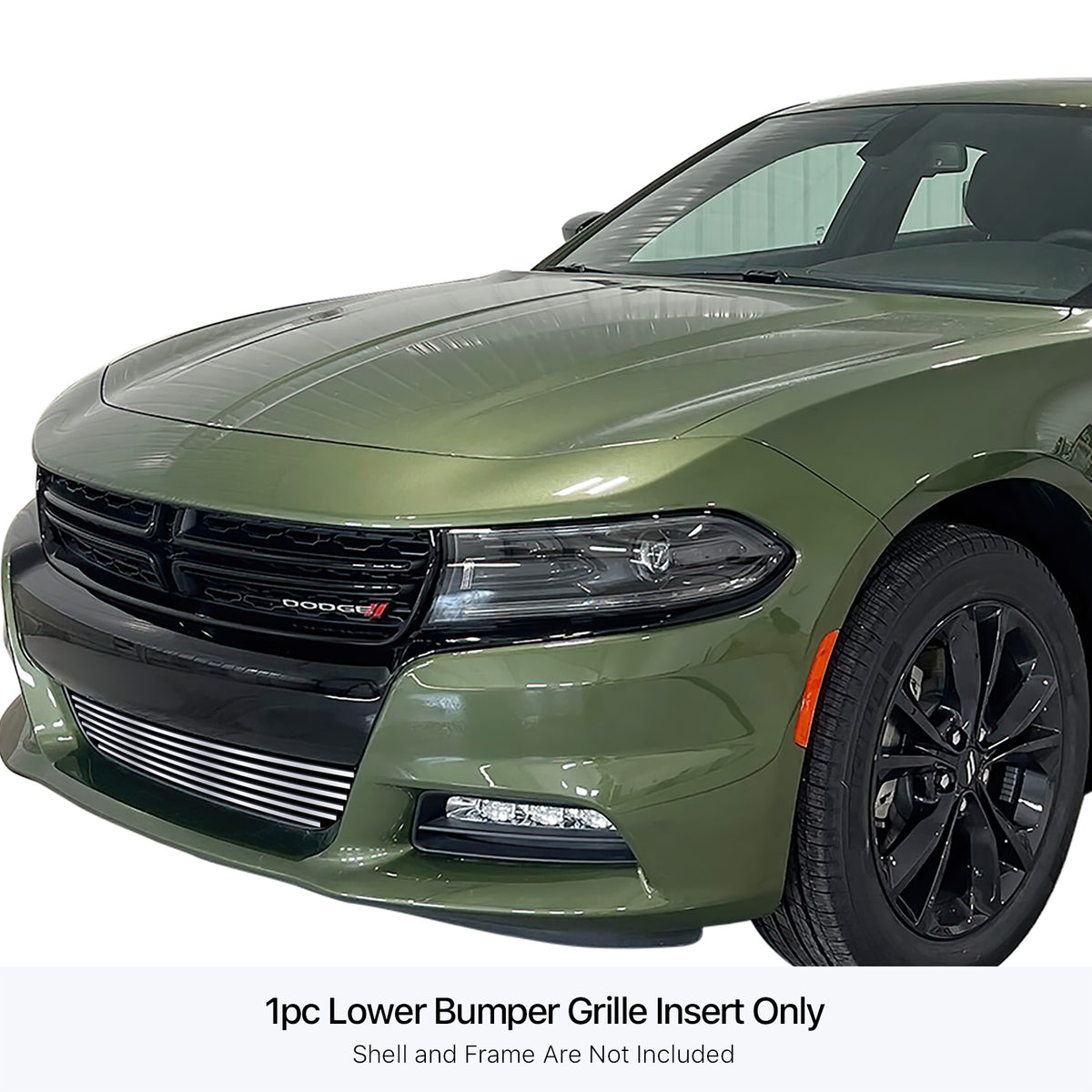 Stainless Steel Lower Bumper Stainless Steel Billet Grille 2015-2018 Dodge Charger Without Adaptive Cruise Control (Not for Daytona and RT SCAT Pack and SRT)/2019-2023 Dodge Charger Without Adaptive Cruise Control Only for SXT GR04FFC46S