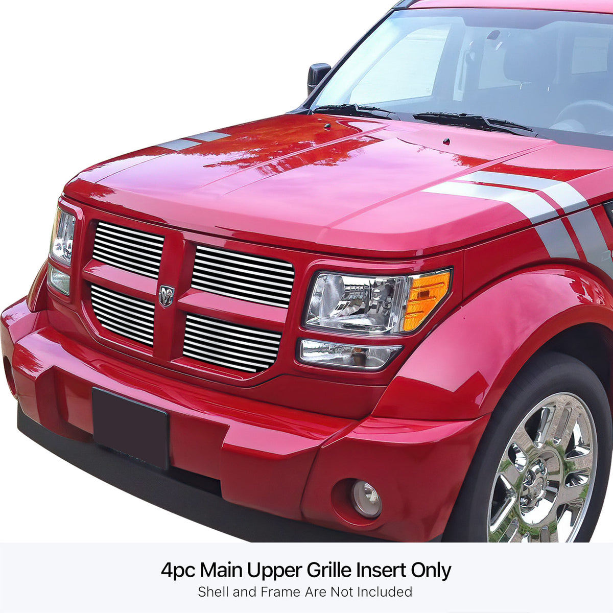 Stainless Steel Main Upper Stainless Steel Billet Grille 2007-2011 Dodge Nitro GR04FFD73S