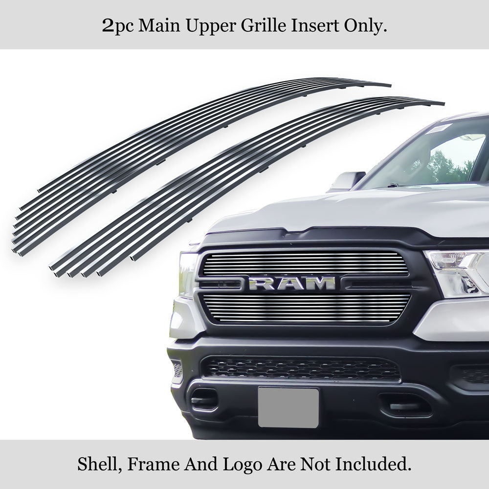 Stainless Steel Main Upper Stainless Steel Billet Grille 2019-2024 Ram 1500 Only for Tradesman (Excl. 19-24 Ram 1500 Classic) GR04FFG28S