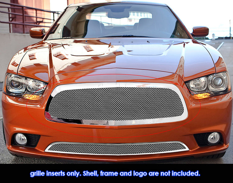 Stainless Steel Main Upper + Lower Bumper Mesh Grille 2011-2014 Dodge Charger (Not For SRT Model And Adaptive Speed Control(NHP) Package) GR04GAA99T
