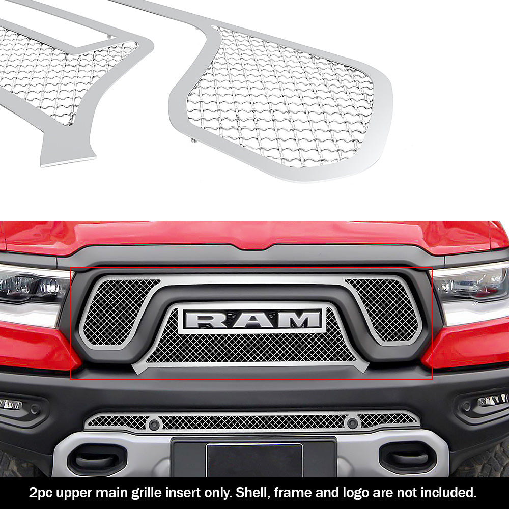 Stainless Steel Main Upper Mesh Grille 2019-2024 Ram 1500 Rebel GR04GEB03S