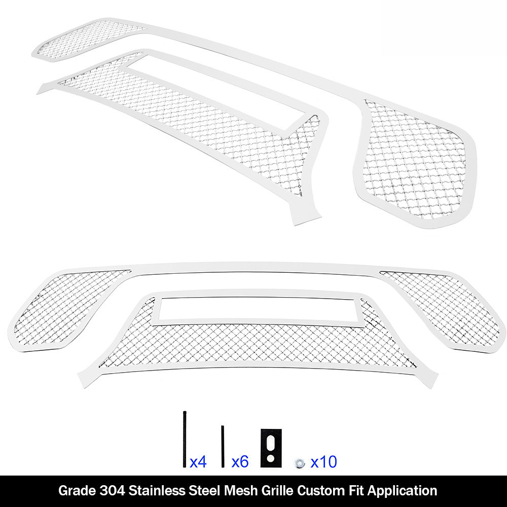 Stainless Steel Main Upper Mesh Grille 2019-2024 Ram 1500 Rebel GR04GEB03S