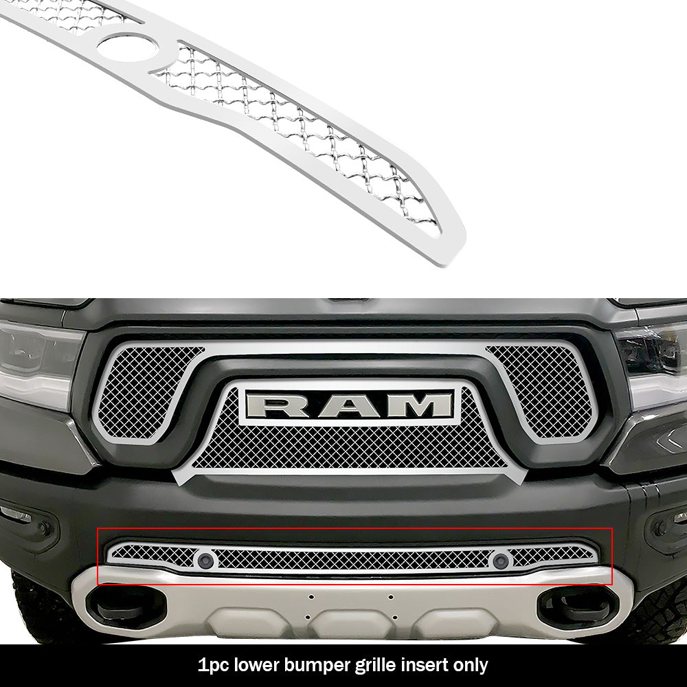 Stainless Steel Lower Bumper Mesh Grille 2019-2024 Ram 1500 Rebel with front sensor/ 2021-2024 Ram 1500 TRX with front sensor GR04GEB05S