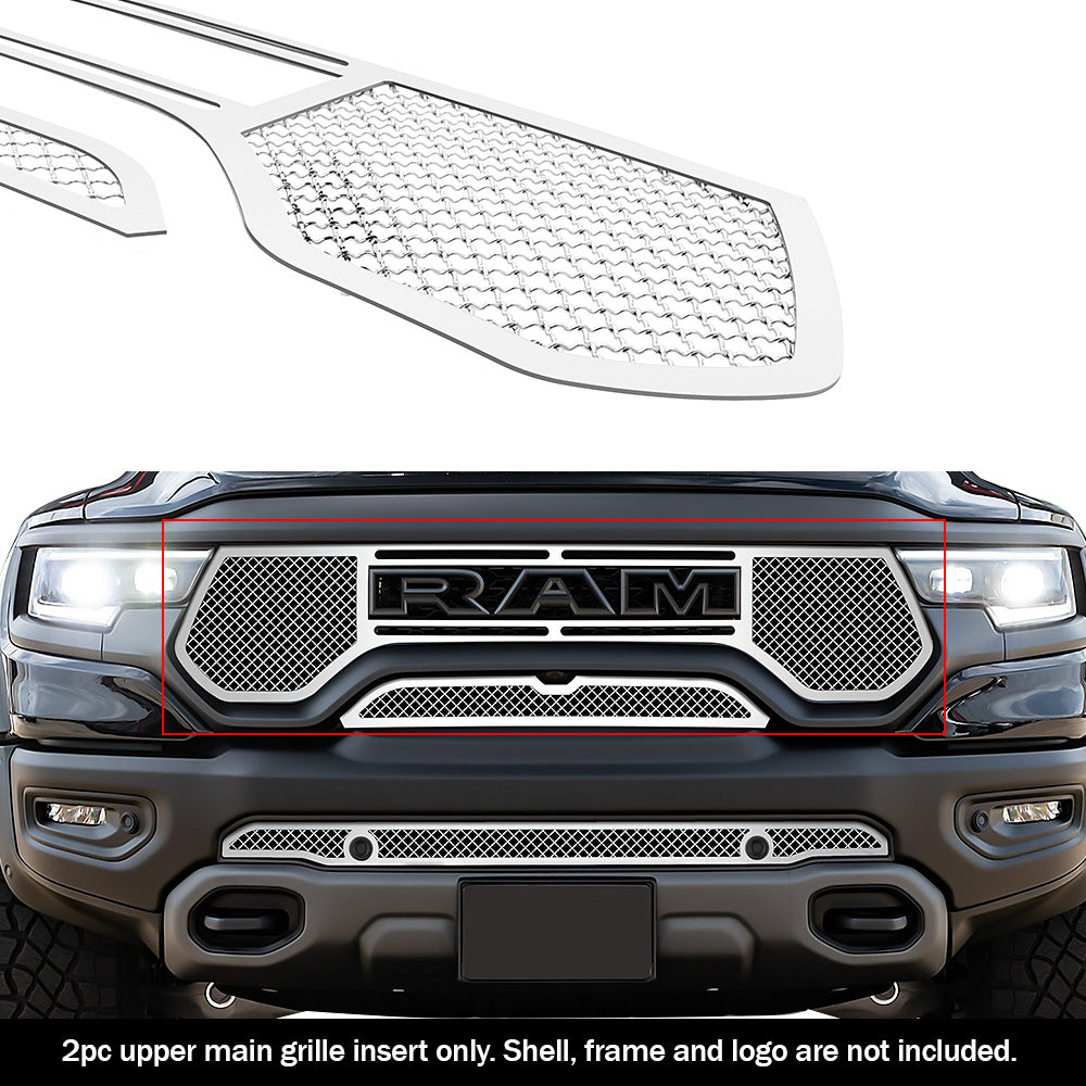 Stainless Steel Main Upper Mesh Grille 2021-2024 Ram 1500 TRX GR04GEB31S