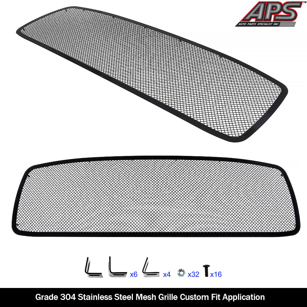 Stainless Steel Main Upper Black Wire Mesh Grille 2002-2005 Dodge Ram 1500 /2002-2005 Dodge Ram 2500 /2002-2005 Dodge Ram 3500 GR04GEB75H
