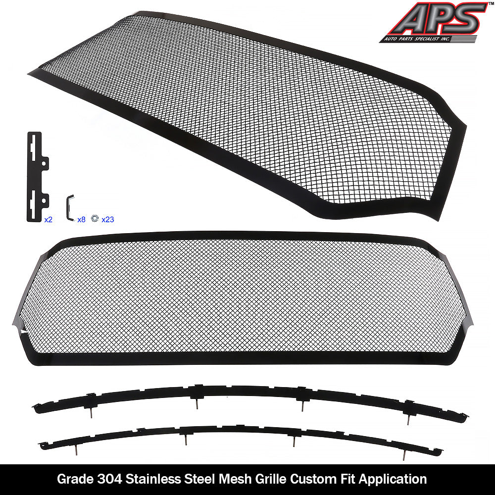 Stainless Steel Main Upper Black Wire Mesh Grille 2019-2024 Ram 1500 Laramie/Lone Star/Big Horn/Tradesman (Excl. 19-24 Ram 1500 Classic, Excl. Laramie Limited) GR04GEE40H