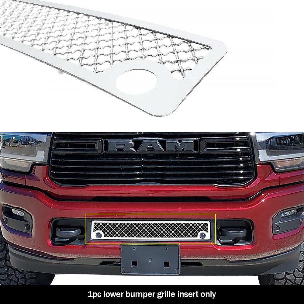 Stainless Steel Lower Bumper Mesh Grille 2019-2024 Ram 2500 with sensor /2019-2024 Ram 3500 with sensor GR04GEJ22S