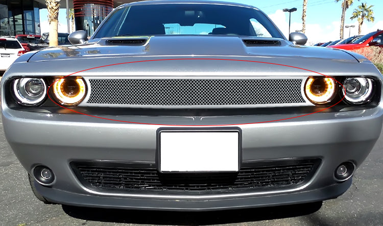 Stainless Steel Main Upper Mesh Grille 2015-2023 Dodge Challenger GR04GFC36T