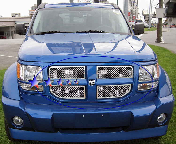 Stainless Steel Main Upper Mesh Grille 2007-2011 Dodge Nitro GR04GFD73S