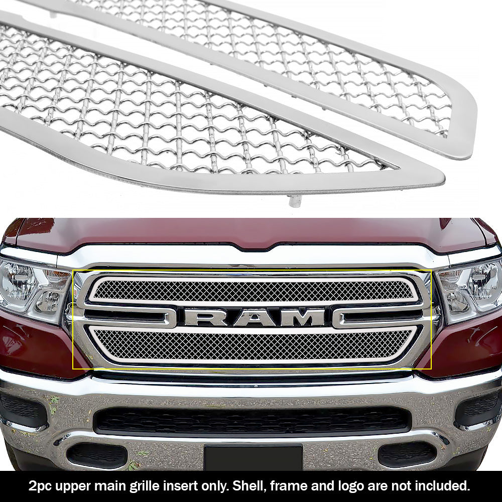 Stainless Steel Main Upper Mesh Grille 2019-2024 Ram 1500 Only for Tradesman (Excl. 19-24 Ram 1500 Classic) GR04GFG28S