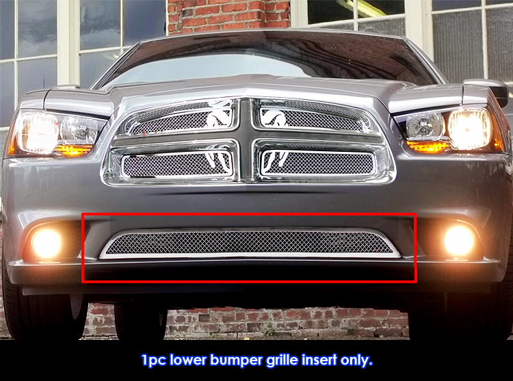Stainless Steel Lower Bumper Mesh Grille 2011-2014 Dodge Charger Not For SRT Model And Adaptive Speed Control(NHP) Package GR04GFH75T