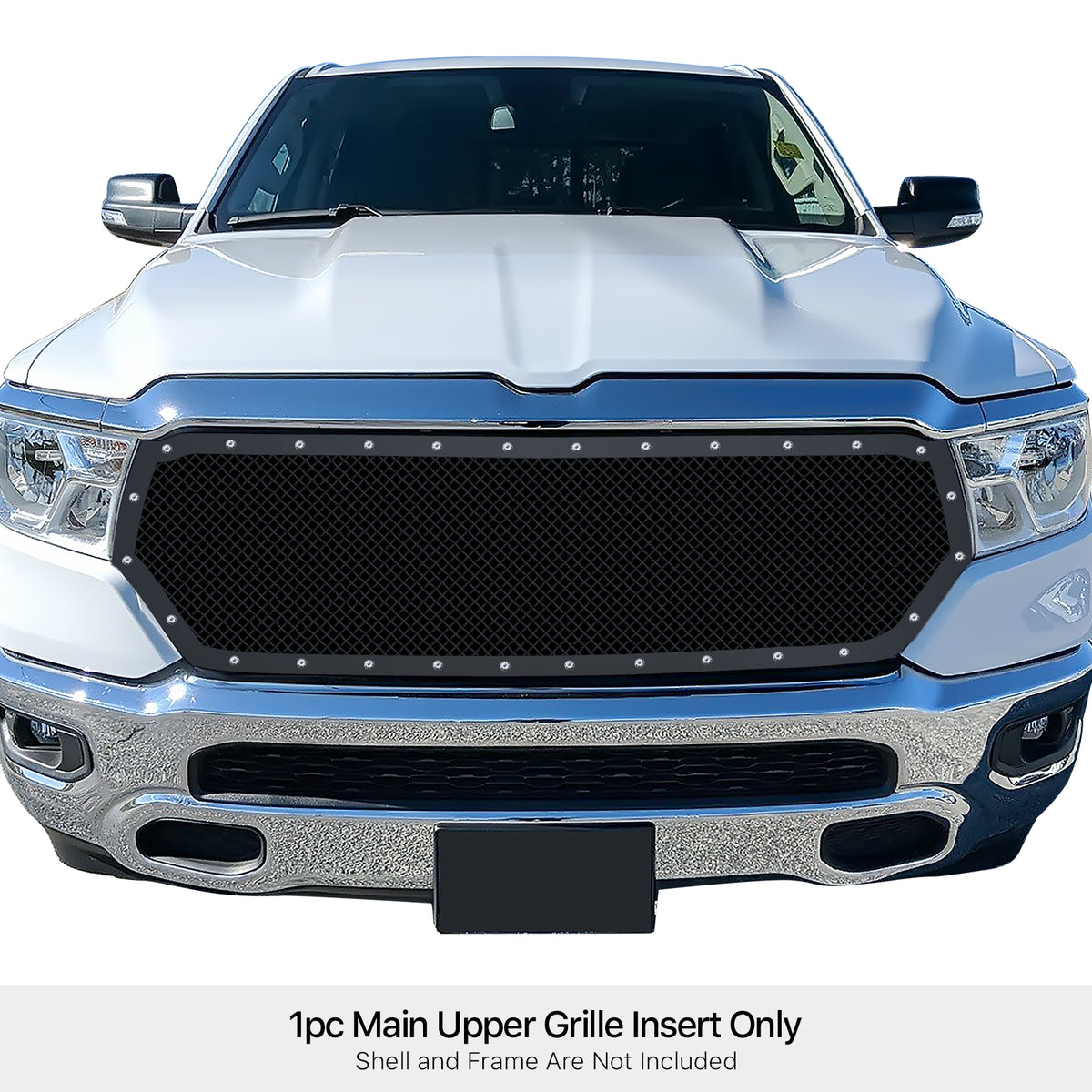 Stainless Steel Main Upper Rivet Grille 2019-2024 Ram 1500 Laramie/Lone Star/Big Horn/Tradesman (Excl. 19-24 Ram 1500 Classic, Excl. Laramie Limited) GR04LEE40H