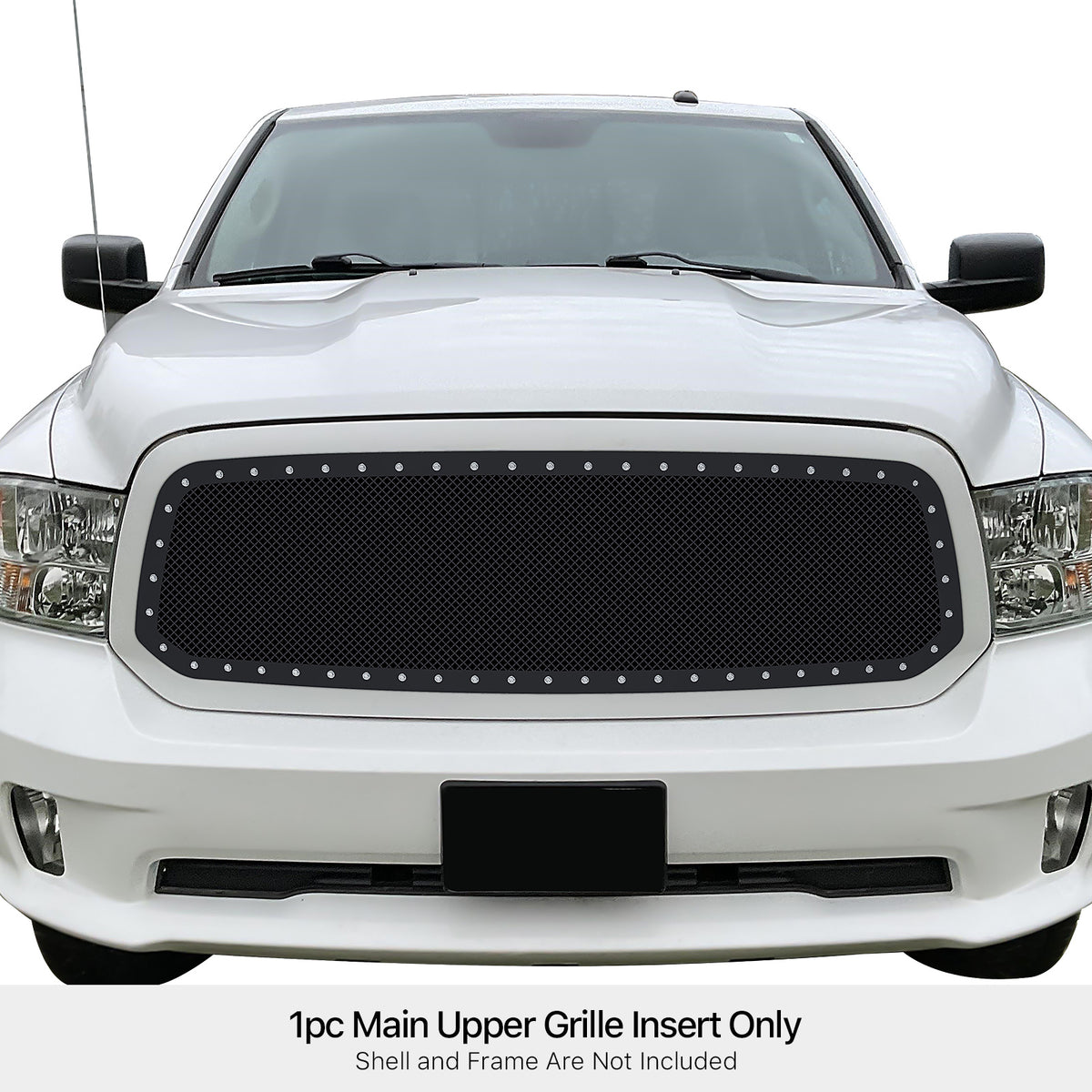 Stainless Steel Main Upper Rivet Grille 2013-2017 Ram 1500 Not For Rebel/2018 Ram 1500 Not For Rebel & Sport & Laramie Longhorn & Laramie Limited/2019-2021 Ram 1500 Classic Only GR04LEI86H