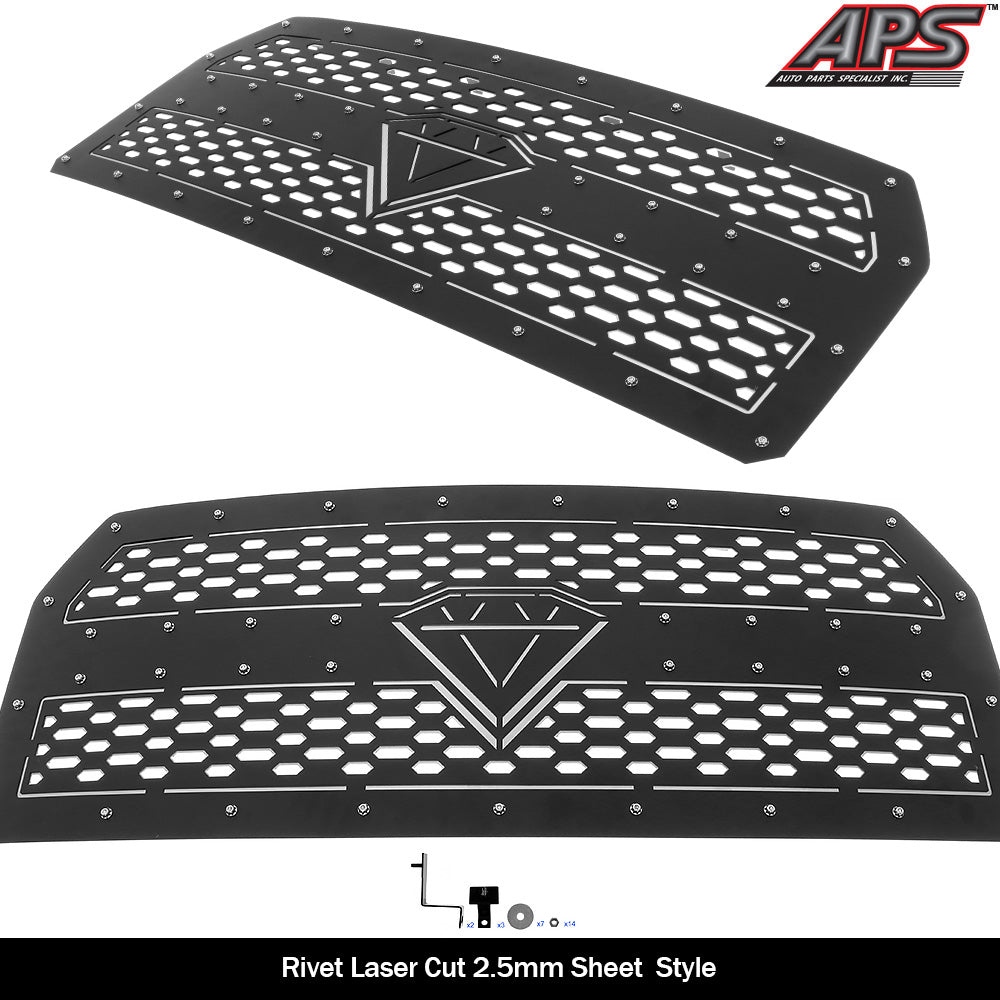 Stainless Steel Main Upper Sheet Grille 2015-2017 Ford F-150 Without Front Camera GR06DFC10D