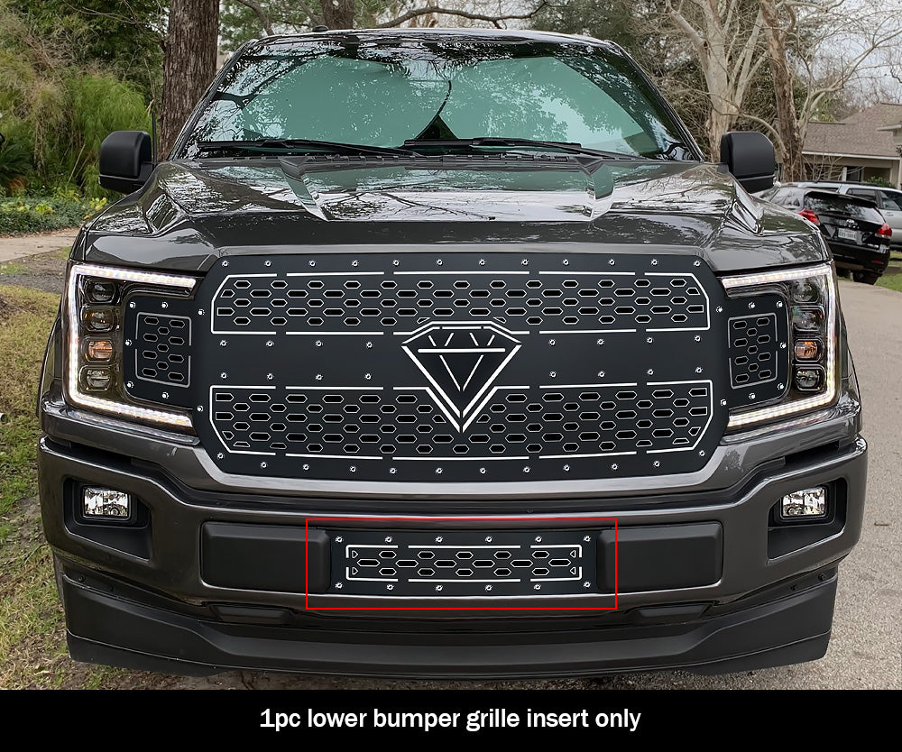 Stainless Steel Lower Bumper Sheet Grille 2018-2020 Ford F-150 (drilling may be required for XL/XLT/King Ranch/Plantinum) GR06DFD01D