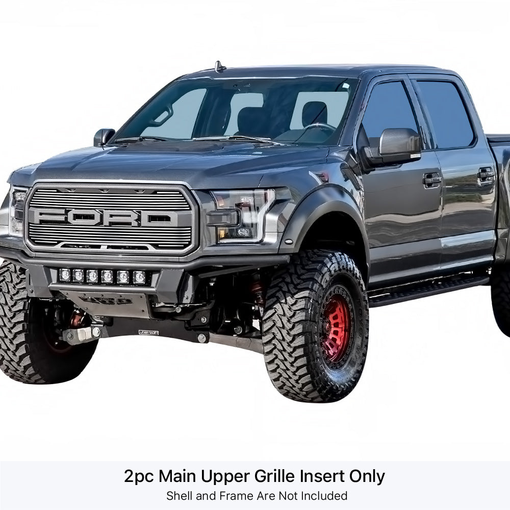 Stainless Steel Main Upper Stainless Steel Billet Grille 2017-2020 Ford F-150 Raptor GR06FEA54S