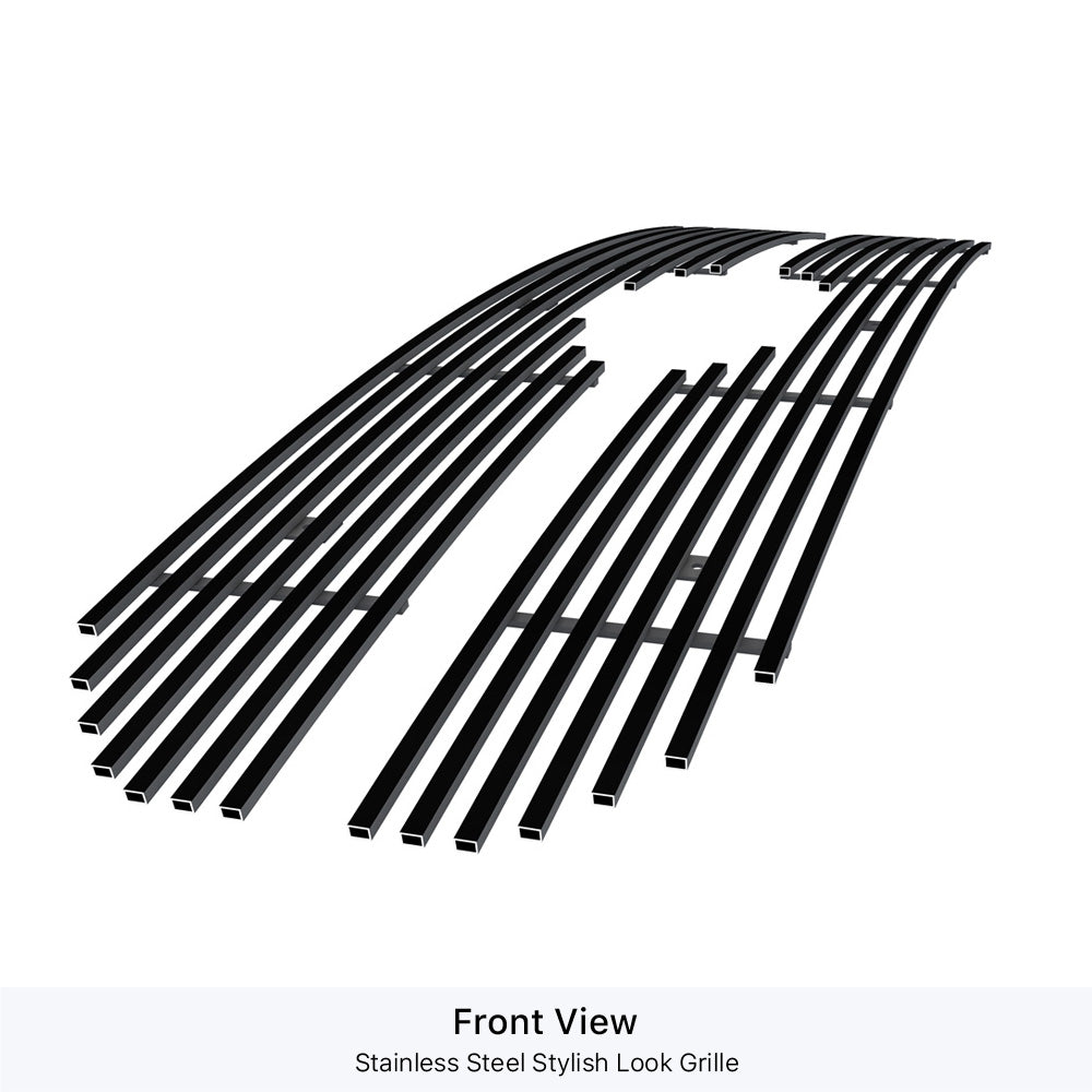 Stainless Steel Main Upper Black Stainless Steel Billet Grille 2021-2023 Ford F-150 King Ranch/Platinum GR06FEA95J