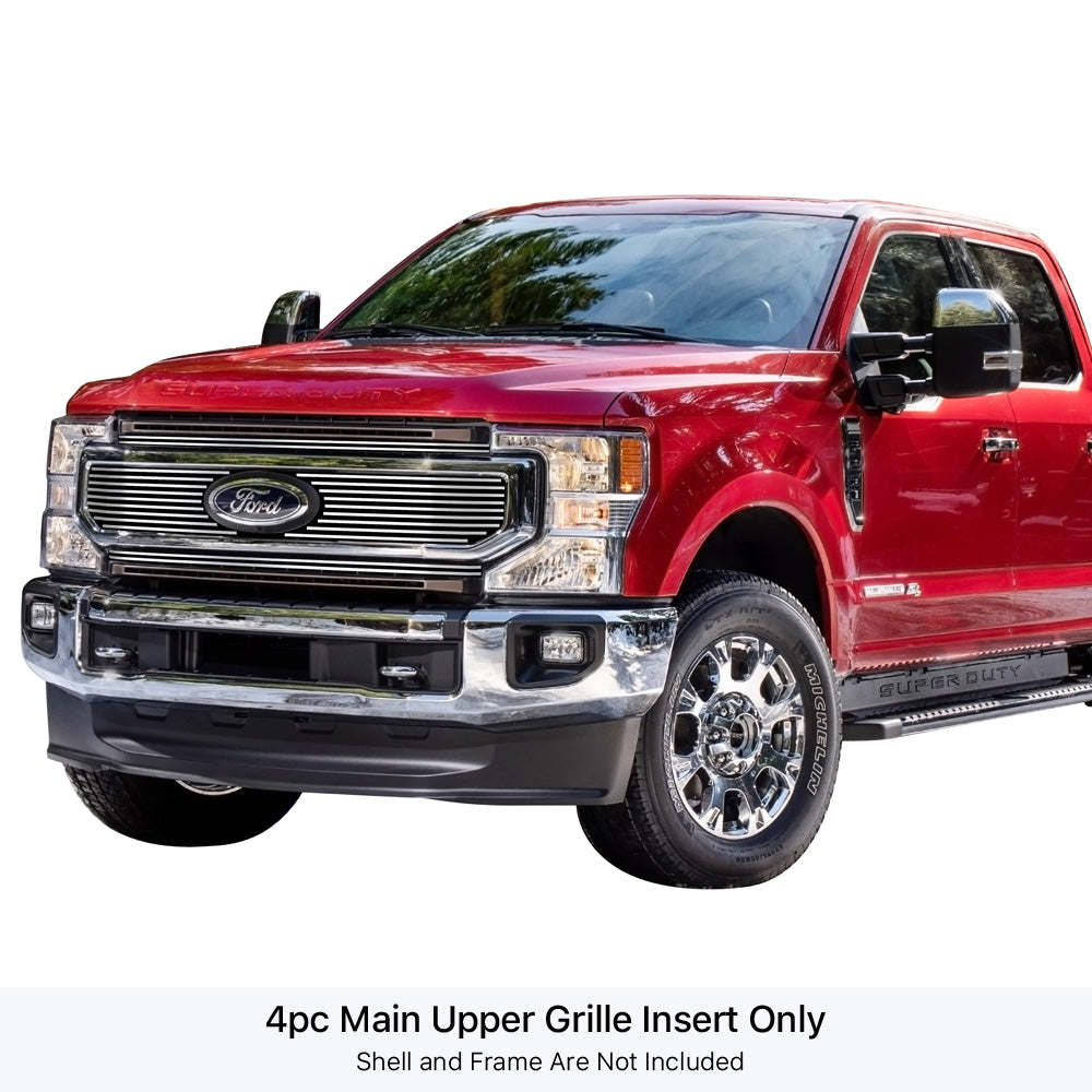 Stainless Steel Main Upper Stainless Steel Billet Grille 2020-2022 Ford F-250 King Ranch/ 2020-2022 Ford F-250 Platinum/ 2020-2022 Ford F-350 King Ranch/ 2020-2022 Ford F-350 Platinum GR06FEA96S