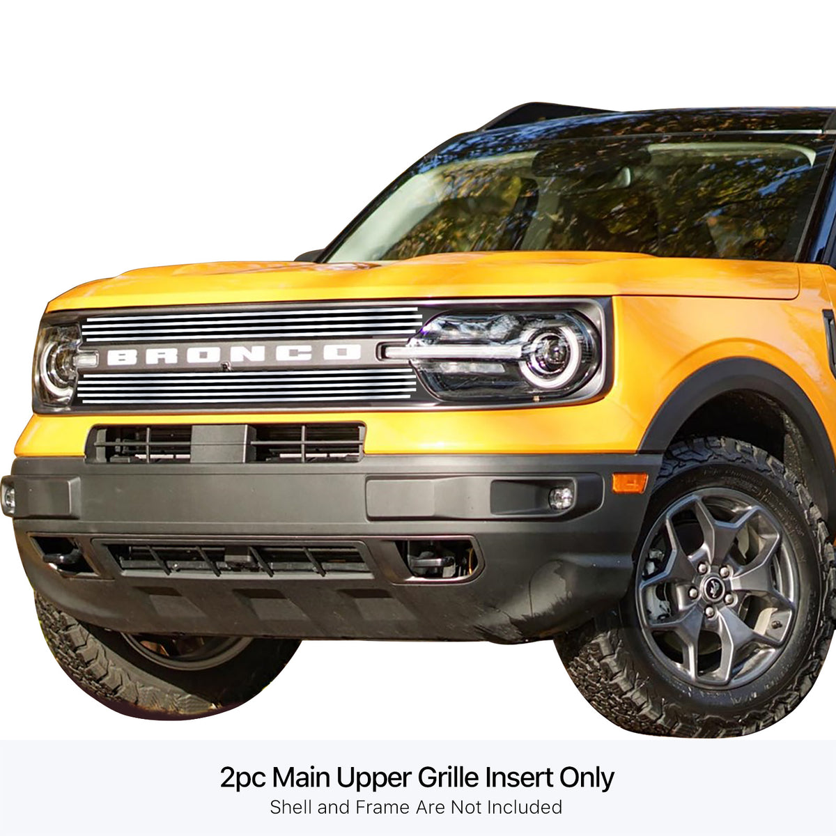Stainless Steel Main Upper Stainless Steel Billet Grille 2021-2025 Ford Bronco Sport GR06FEB61S