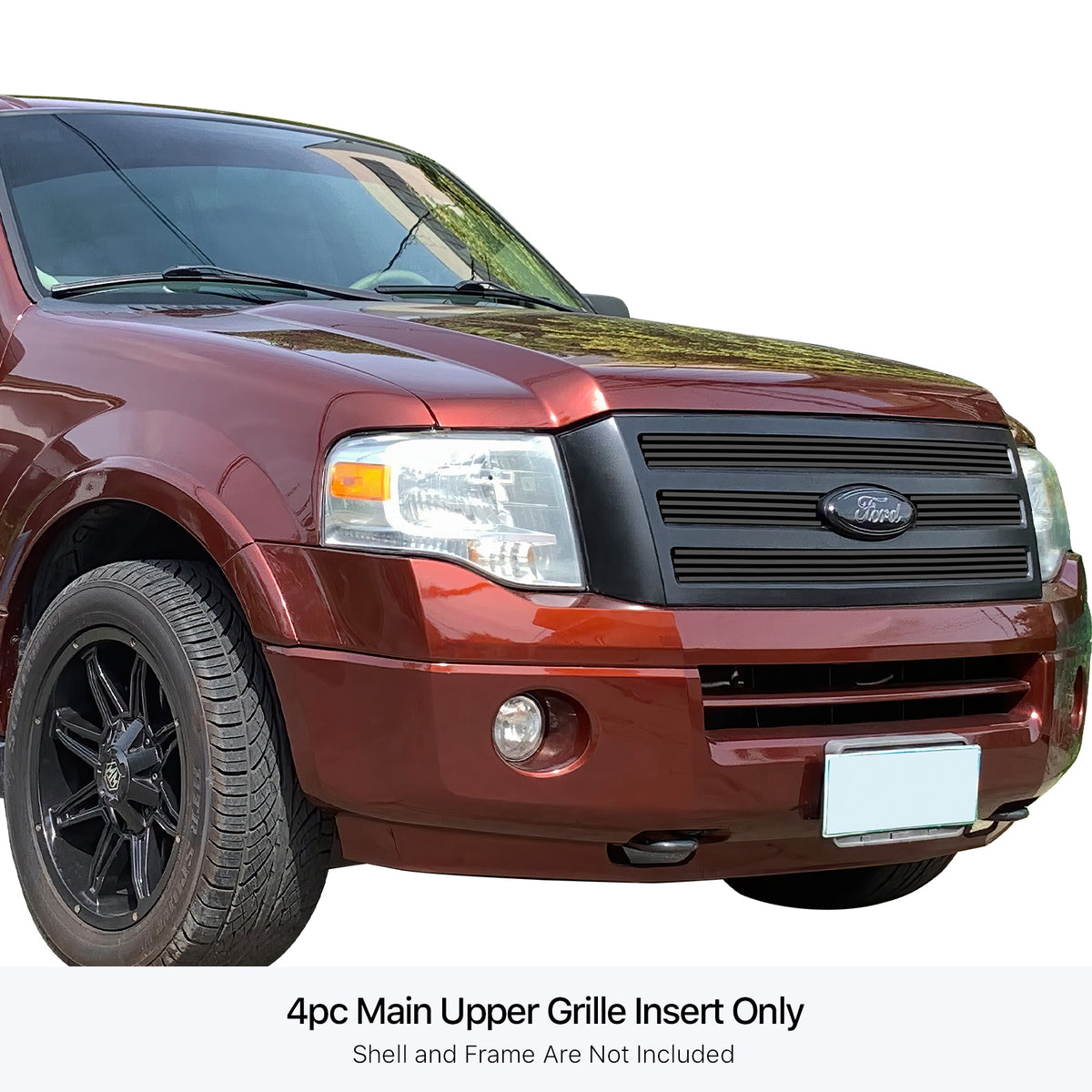 Stainless Steel Main Upper Black Stainless Steel Billet Grille 2007-2014 Ford Expedition GR06FEC21J