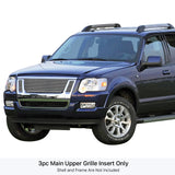 Stainless Steel Main Upper Stainless Steel Billet Grille 2007-2010 Ford Explorer Sport Trac  Not For Adrenalin GR06FEE28S
