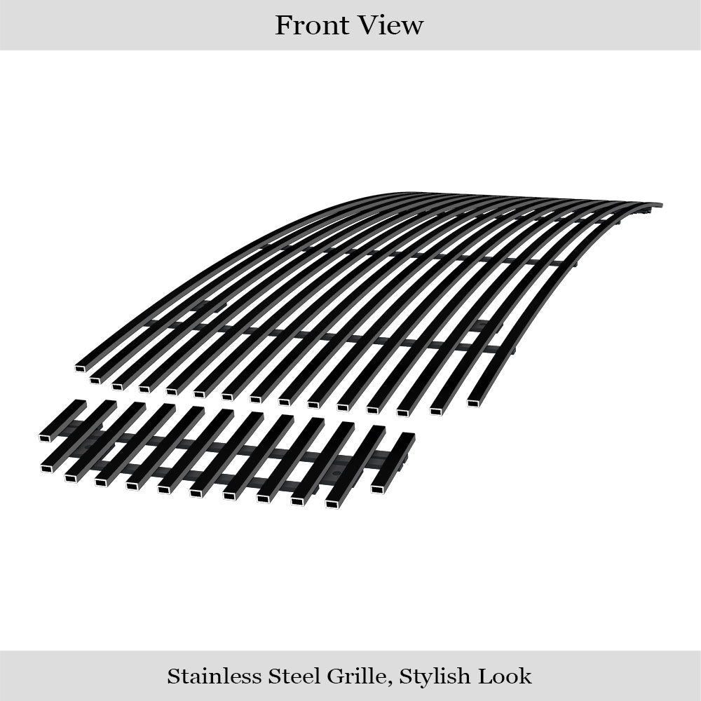 Stainless Steel Main Upper Black Stainless Steel Billet Grille 2000-2004 Ford Excursion 1 PC Center & 2 PCS For Side Holes GR06FEG09J