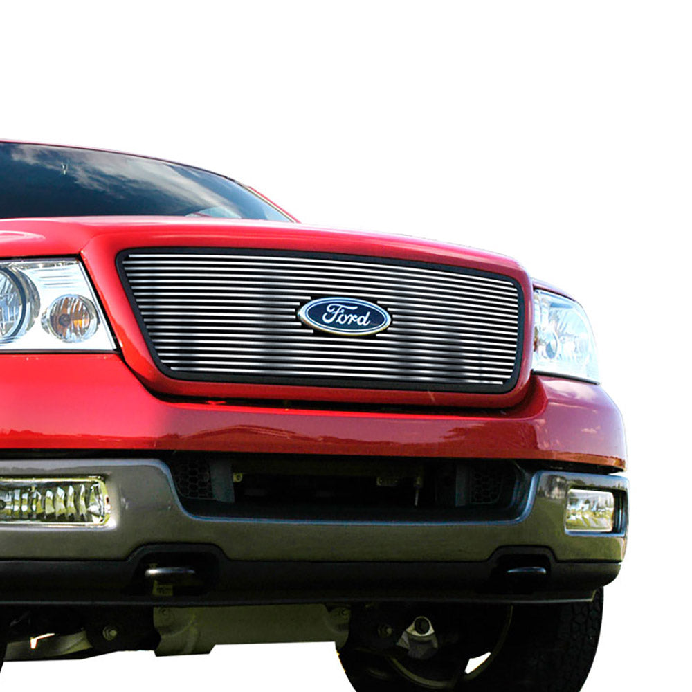 Stainless Steel Main Upper Stainless Steel Billet Grille 2004-2008 Ford F-150 Honeycomb Style With Logo Show Not For FX2/FX4 and King Ranch Model GR06FEG27S