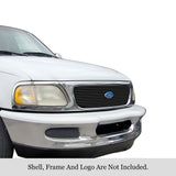 Stainless Steel Main Upper Black Stainless Steel Billet Grille 1997-1998 Ford Expedition With Logo Show Not For Bar Style Model GR06FEG38J
