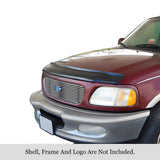 Stainless Steel Main Upper Stainless Steel Billet Grille 1997-1998 Ford Expedition With Logo Show Not For Bar Style Model GR06FEG38S