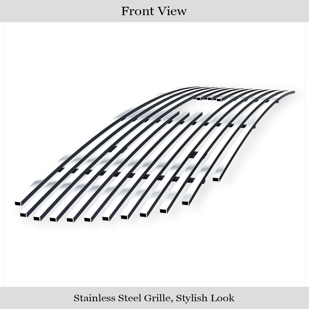 Stainless Steel Main Upper Stainless Steel Billet Grille 1997-1998 Ford Expedition With Logo Show Not For Bar Style Model GR06FEG38S